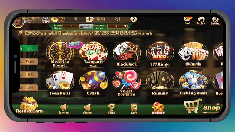 Ludo Bonus Home Screen – Explore Games and Features